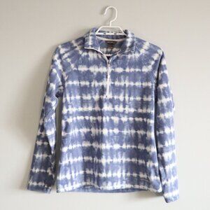 Eddie Bauer Women's Blue Sz XS 1/4 Zip Raglan Sleeve Fleece Pullover Sweater